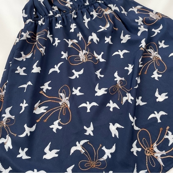 Papaya Navy White Lightweight Summer Dress with Doves Size Small NWOT - Picture 5 of 8